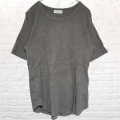 サマンサモスモス　リブニット 半袖Tシャツ 綿100% ブラウン　シンプル　無地