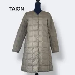 【新品】 TAION ベーシックVネックボタン　ロングダウンジャケット XL