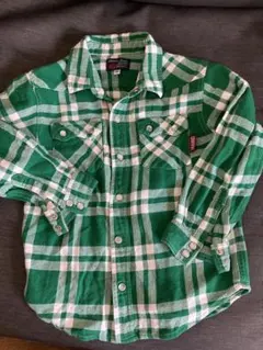 美品　converse コンバースチェックシャツ　120サイズ　グリーン