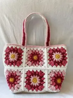 モチーフ編みトートバッグ　No.182