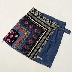 Desigual エスニック刺繍 デニム ラップミニスカートのサムネイル