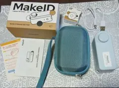 【中古美品】MakeID ラベルプリンターL1-A ライトブルー ケース付き