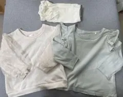 西松屋 ロンTとレッグウォーマー セット 白 グリーン 女の子