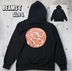 ✅BEAMS T KABEKUI スウェットパーカー 黒 バックプリント