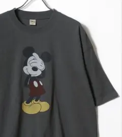 ディズニー ミッキーオーバーサイズ ピグメント風ヴィンテージプリント半袖Tシャツ