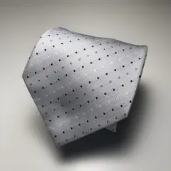 【おまとめご購入2割り引き】 シルバー ドット柄 ネクタイ