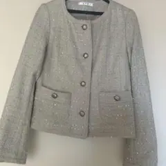 SPBスーツ上下　ベージュ　ツイード風　Mサイズ　入学式