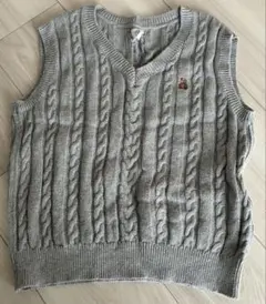 baby GAP ケーブルニットベスト 5歳用 グレー
