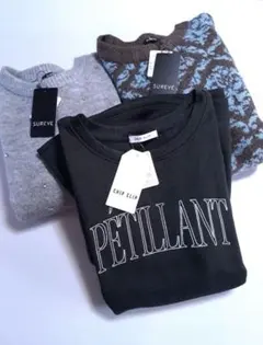 新品　 レディース　4L　3枚まとめ売り　長袖トレーナー　ペプラム　ニット