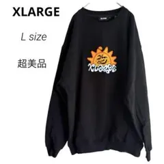 超美品　XLARGE MENS ブラック スウェット Lサイズ　太陽　刺繍
