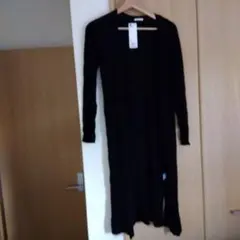 黒いリブ編み長袖カーディガン Mサイズ　GU