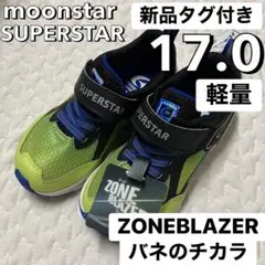 新品タグ付き 17cm 蛍光 ムーンスター 軽量 スニーカー 靴 男の子 運動靴