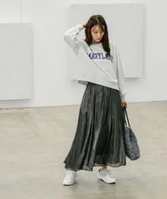 GLOBAL WORK エアリーリラックスシャイニースカート