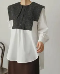 スクエアカラー長袖シャツ　SENSE OF PLACE　トップス　ブラウス