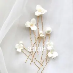 ヘッドドレス ヘアピンセット 結婚式 髪飾り ブライダル パール ゴールド19