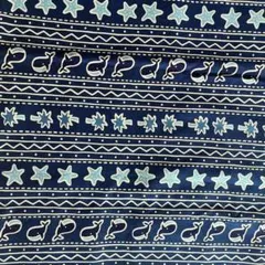 ハギレ 生地 マリン柄 クジラ ヒトデ 110×104cm 綿 ネイビー