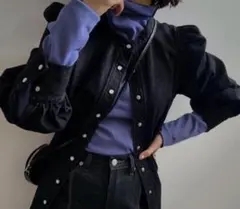 AMERIアメリ　デニム　ブラウス　パフスリーブ　DENIM BLOUSE