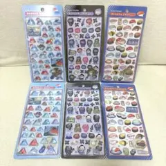 【正規品】 和柄 ボンボンドロップシール 富士山 忍者 お寿司 6枚セット
