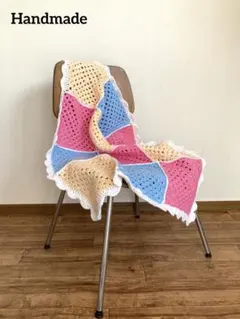 新品　レトロ　グラニースクエア　北欧　モチーフ編み　かぎ編み