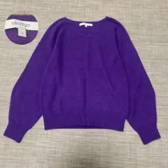アンタイトル カシミヤ100% セーター Vネック 紫色 0 パフスリーブ