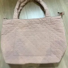 フランフラン　キルティングピンク大型ショルダー/トート併用バッグ