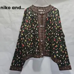 niko and...（ニコアンド）フラワー アソート ジャガード カーディガン