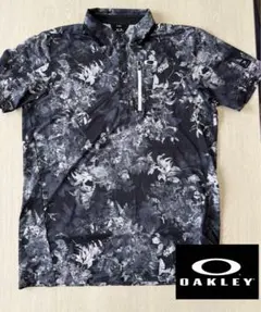 OAKLEY 半袖ポロシャツ 花柄 黒