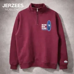 JERZEES ハーフジップ スウェット ワインレッド S 古着