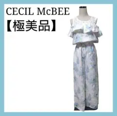 美品 セシルマクビー オールインワン ワンピース 花柄 夏 オフショルダー
