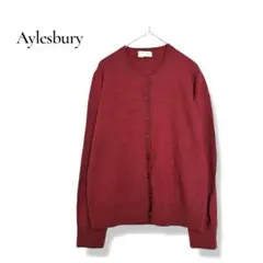 Aylesbury ウール100 ニットカーディガン L ボルドー ワインレッド