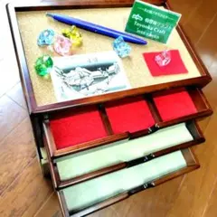 豊岡クラフト ペン立て 小物入れ 引き出し 1点 木製 文具入れ レター 