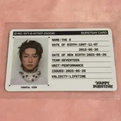 SEVENTEEN HAPPY BURSTDAY ミンハオ IDカード　トレカ