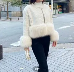 【ENEU】エヌー ベージュ ファーコート ウエストギャザー ENEU】エヌー ベージュ ファーコート ウエストギャザー - メルカリ