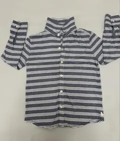 Gapネイビーとホワイトのストライプ長袖シャツ S
