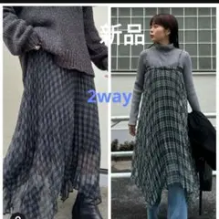 定価8250円新品CIAOPANIC TYPY2wayプリーツチェックスカート