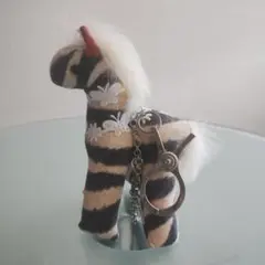 ストライプ馬型　ロデオチャーム ぬいぐるみ キーホルダー付き　いっしー