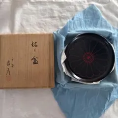 ​【名門・象彦】九代 西村彦兵衛 銘々皿 5枚セット 共箱付 京漆器 菊文様のサムネイル