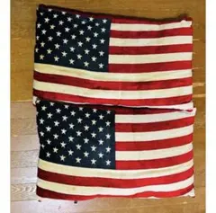 アメリカフラッグピロー 枕クッション 2 点セット