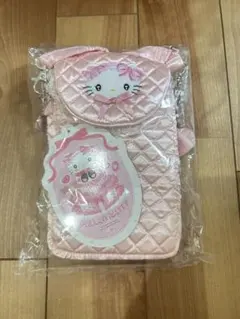 新品タグ付き ハローキティ50周年限定 スマホショルダーバッグ ピンクキルト