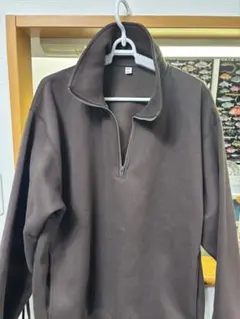 GU ブラウン ハーフジップ トレーナー L