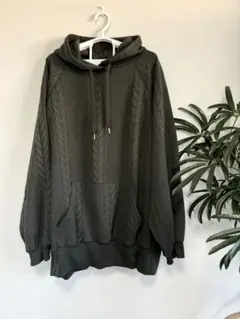 ダークグリーン 4L フード付きパーカー