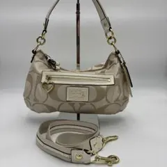 COACH シグネチャー ショルダーバッグ ベージュ　y2kのサムネイル