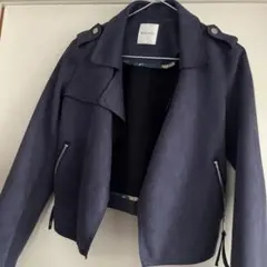 REDYAZEL ネイビー ショート丈ジャケット　スウェード