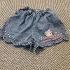 ハローキティ 50周年 デニムショートパンツ キッズ 120cm バースデイ
