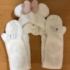 マフラーキャップ　ミニー 白