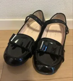 KUMIKYOKU 黒 リボン付きフォーマルシューズ