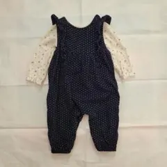 NEXT ドット柄ロンパース オーバーオール ボディスーツセット 6-9m