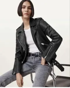 本革ALLSAINTS ブラック レザーライダースジャケットのサムネイル