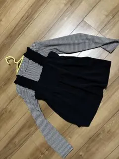 ストライプ柄レイヤード長袖シャツ Mサイズ