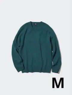 UNIQLO プレミアムラムクルーネックセーター M グリーン 緑 ニット